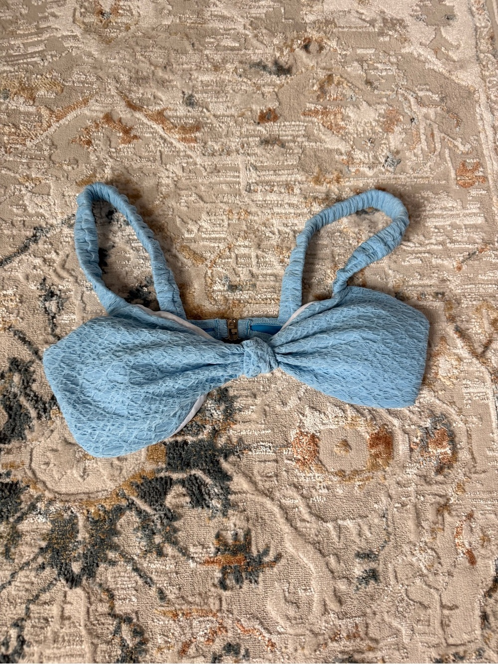SHEIN Light Blue Lace Bikini Top